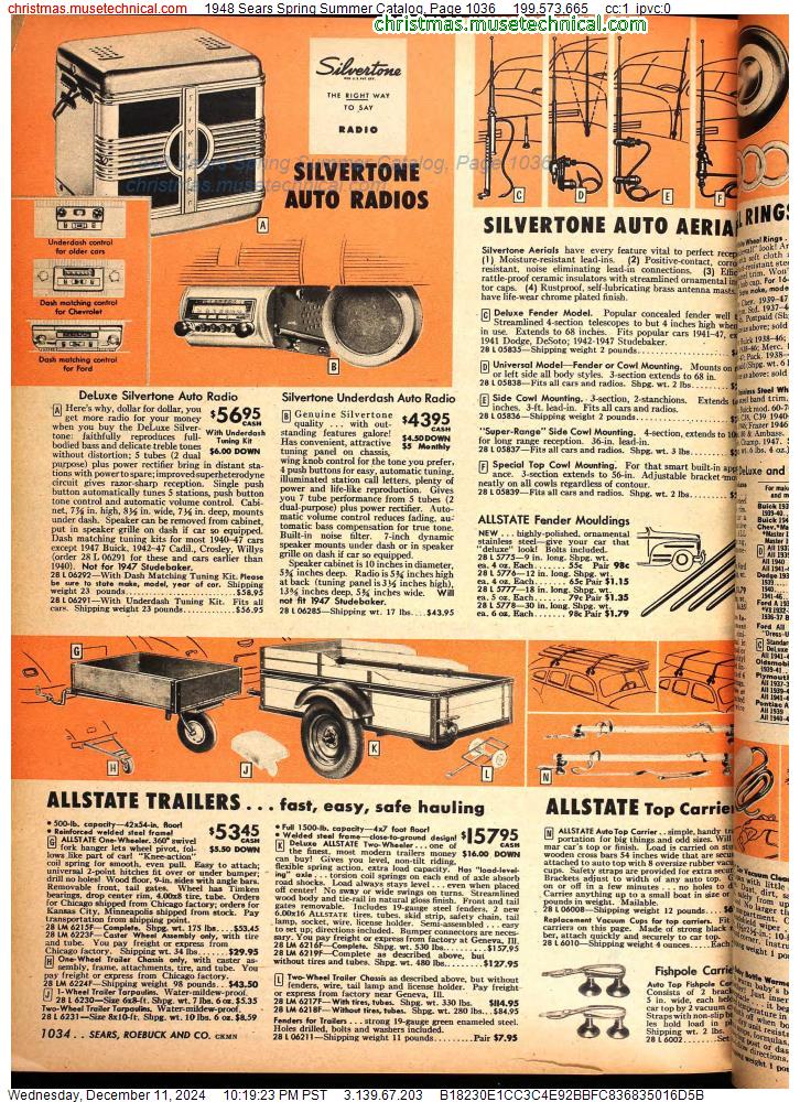 1948 Sears Spring Summer Catalog, Page 1036