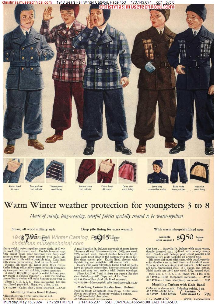 1943 Sears Fall Winter Catalog, Page 453