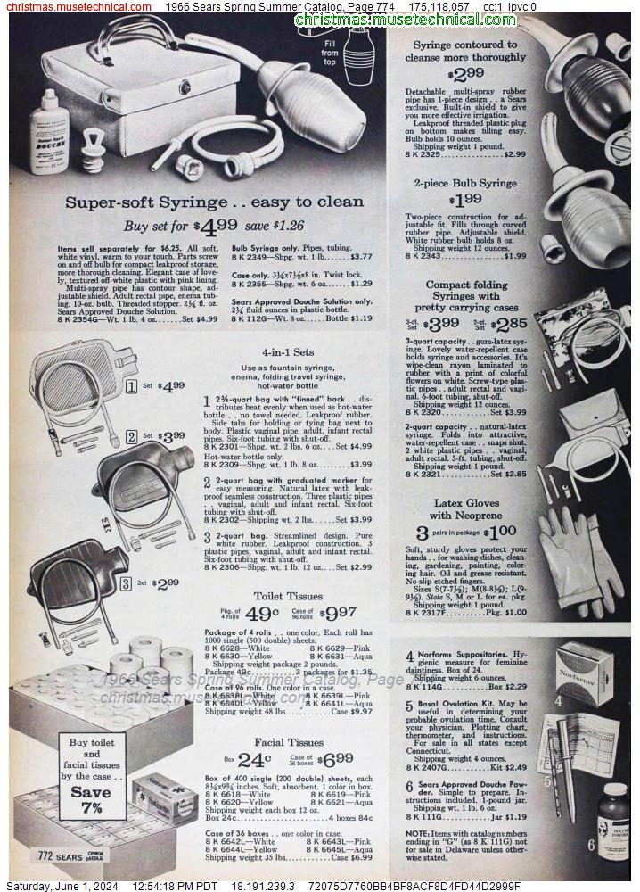 1966 Sears Spring Summer Catalog, Page 774
