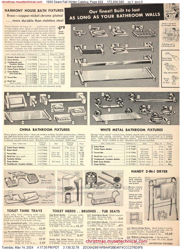 1950 Sears Fall Winter Catalog, Page 828