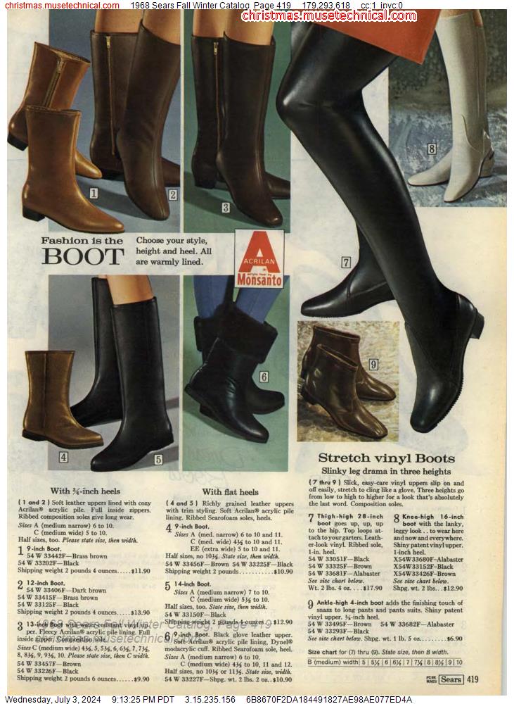 1968 Sears Fall Winter Catalog, Page 419