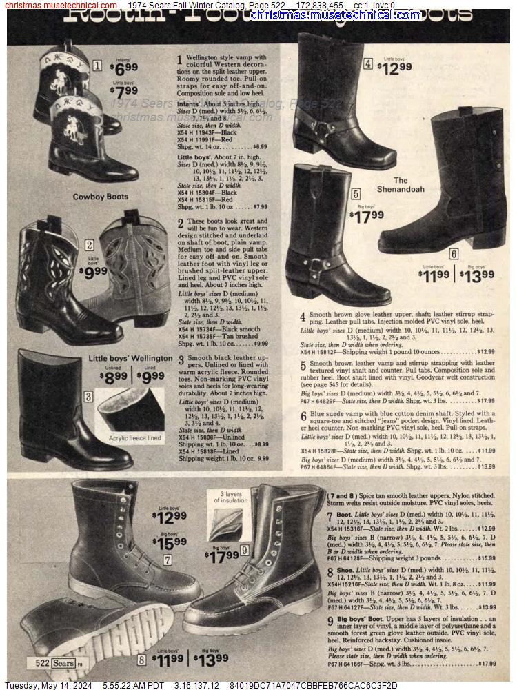 1974 Sears Fall Winter Catalog, Page 522