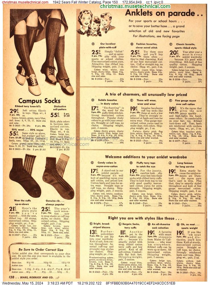 1942 Sears Fall Winter Catalog, Page 150