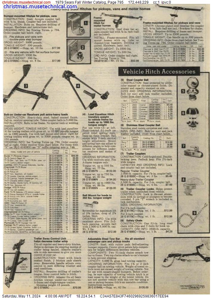 1979 Sears Fall Winter Catalog, Page 795