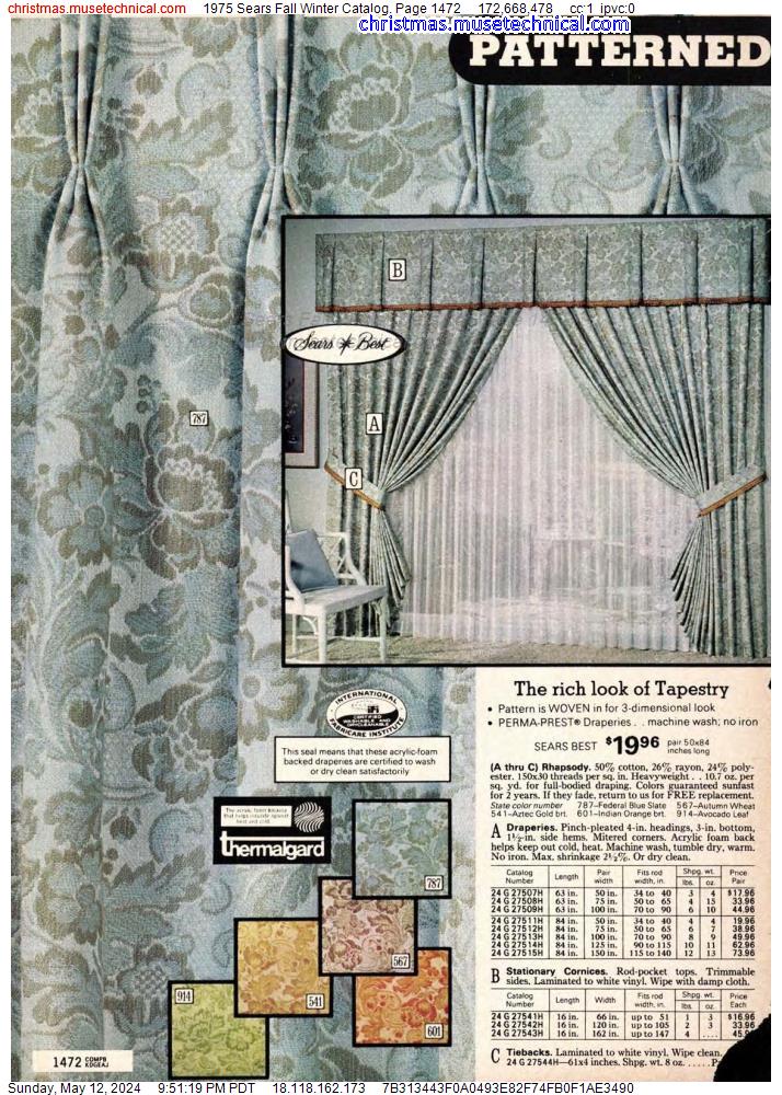 1975 Sears Fall Winter Catalog, Page 1472