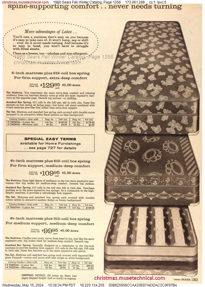 1960 Sears Fall Winter Catalog, Page 1358