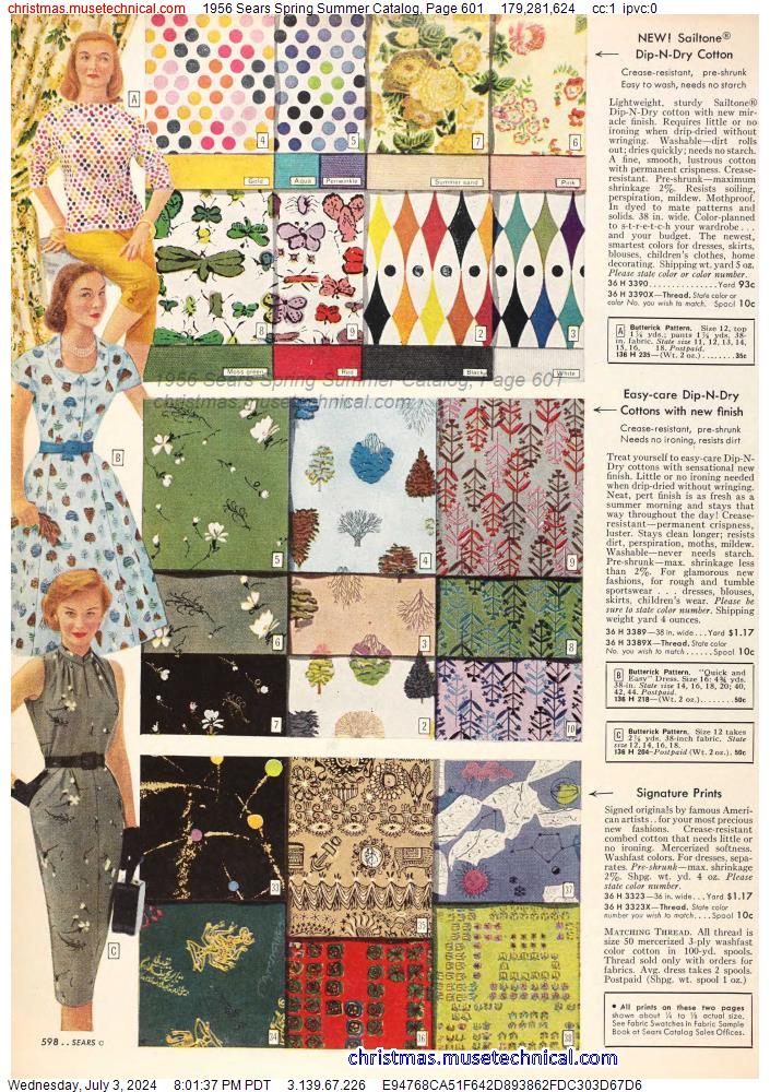 1956 Sears Spring Summer Catalog, Page 601