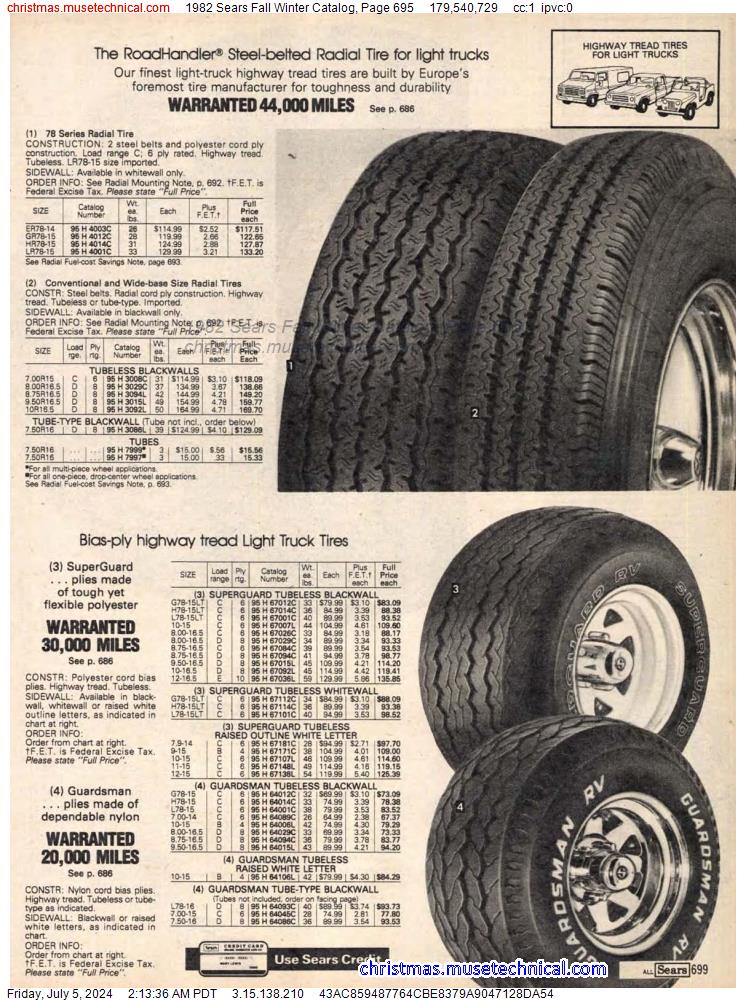 1982 Sears Fall Winter Catalog, Page 695
