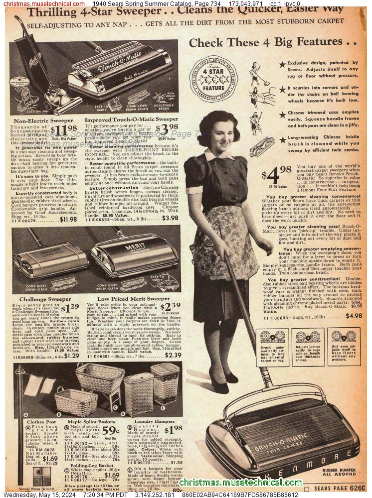 1940 Sears Spring Summer Catalog, Page 734