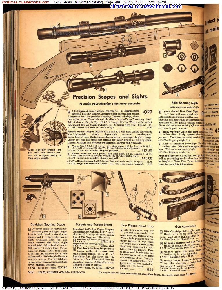 1947 Sears Fall Winter Catalog, Page 608