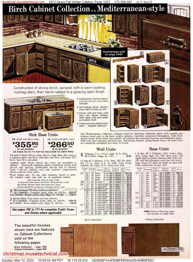1972 Sears Fall Winter Catalog, Page 1257