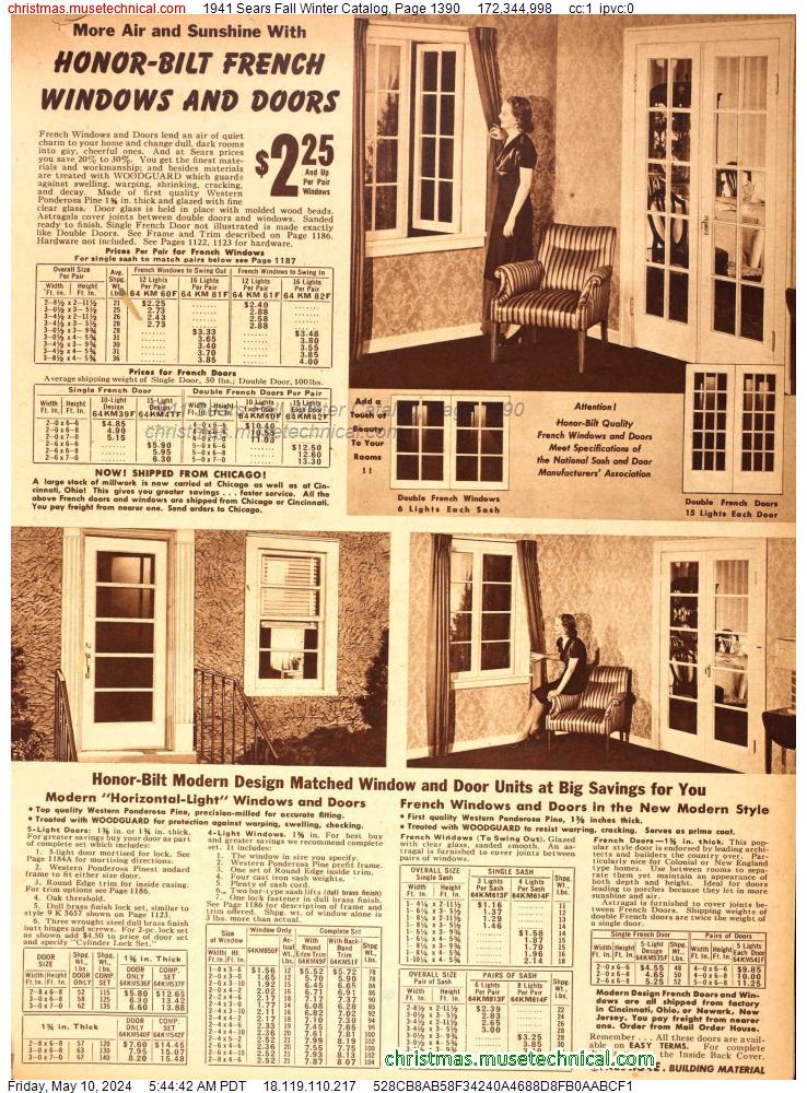1941 Sears Fall Winter Catalog, Page 1390