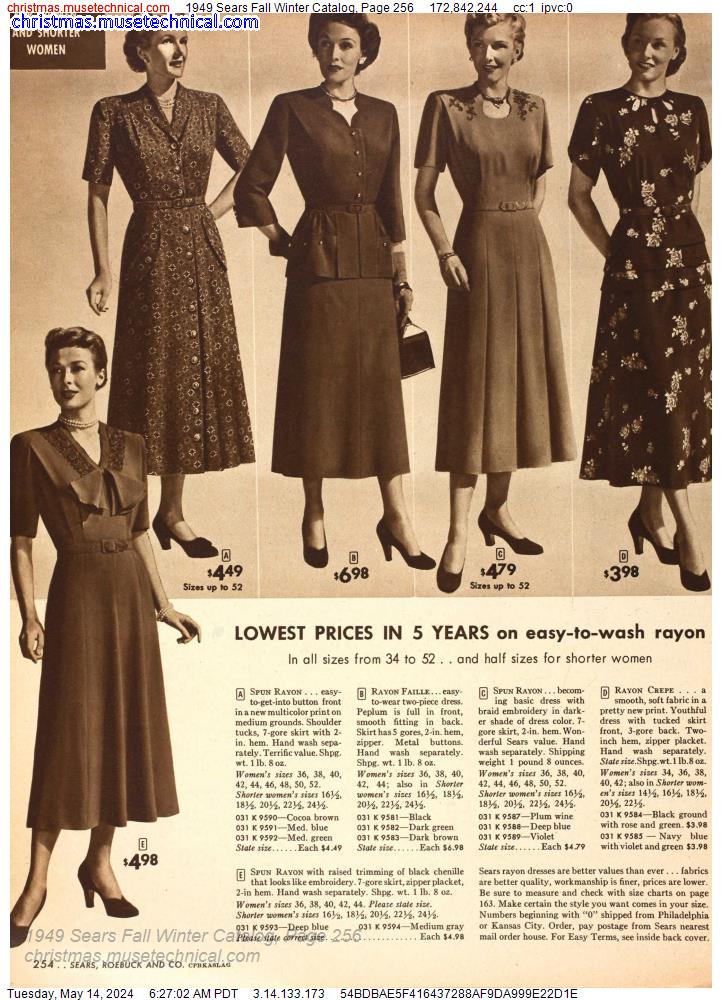 1949 Sears Fall Winter Catalog, Page 256