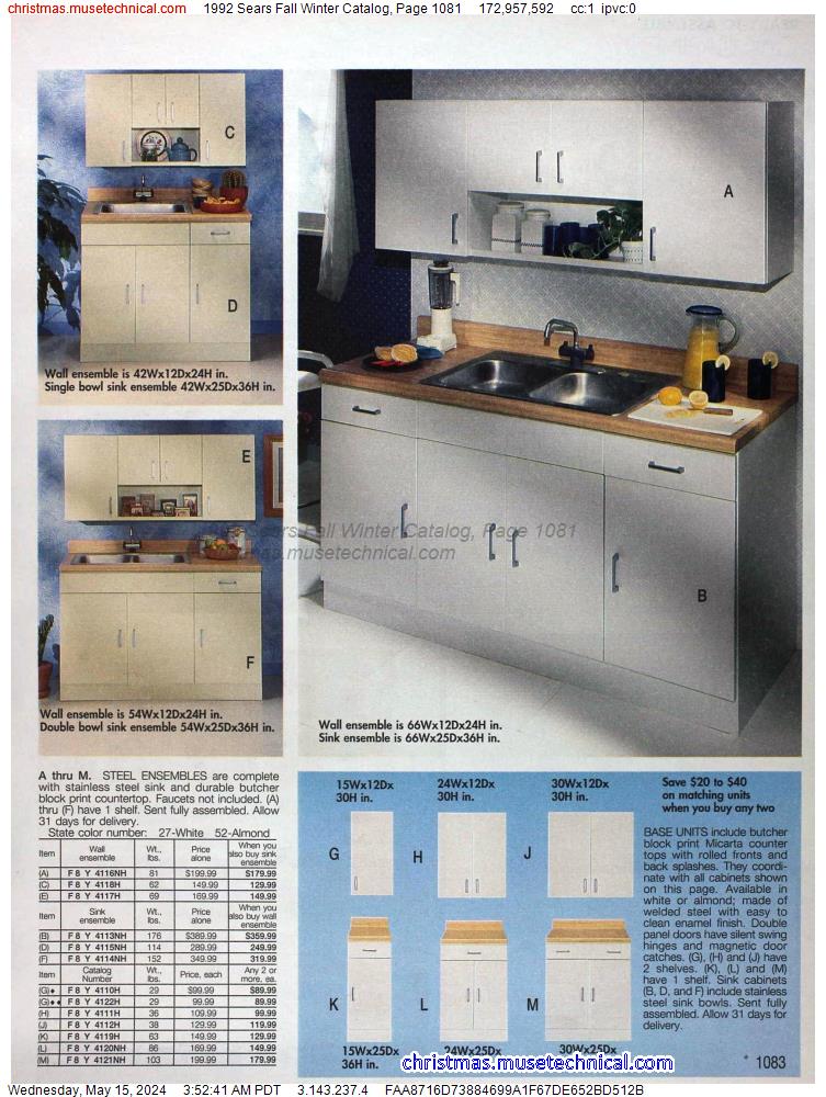 1992 Sears Fall Winter Catalog, Page 1081