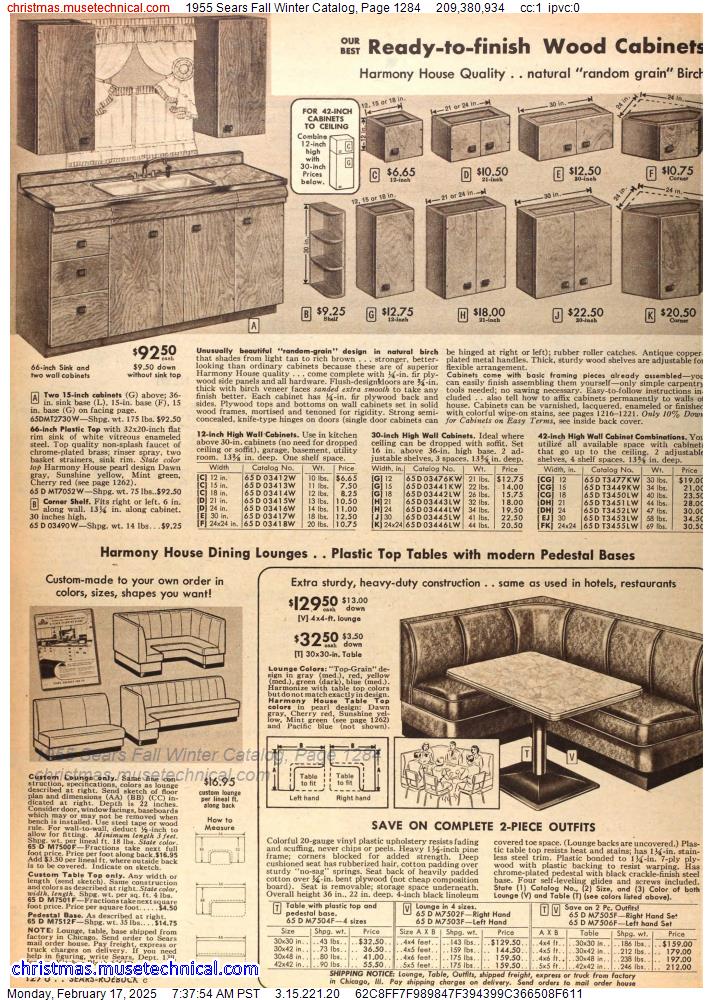 1955 Sears Fall Winter Catalog, Page 1284