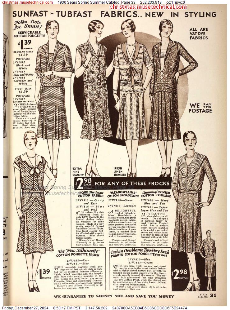 1930 Sears Spring Summer Catalog, Page 33