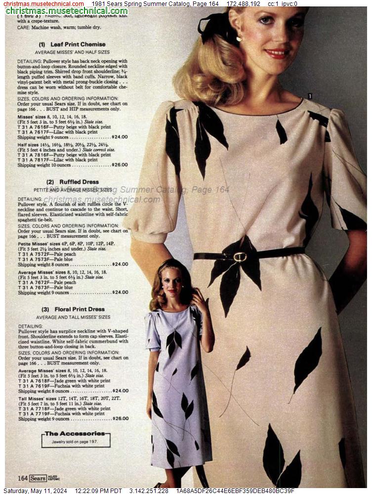 1981 Sears Spring Summer Catalog, Page 164