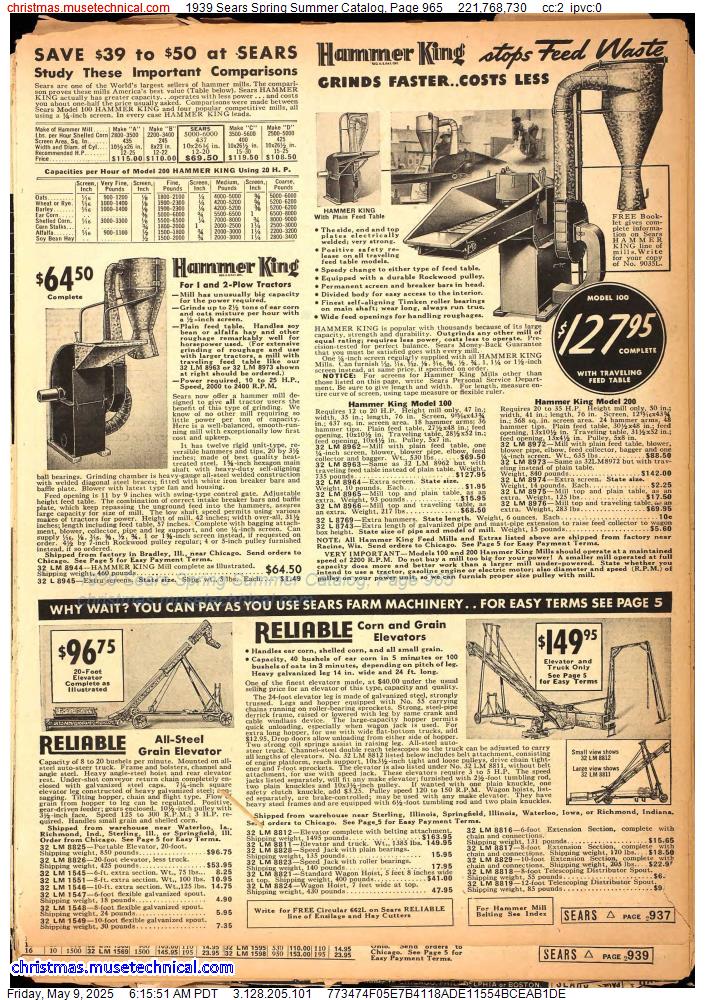 1939 Sears Spring Summer Catalog, Page 965
