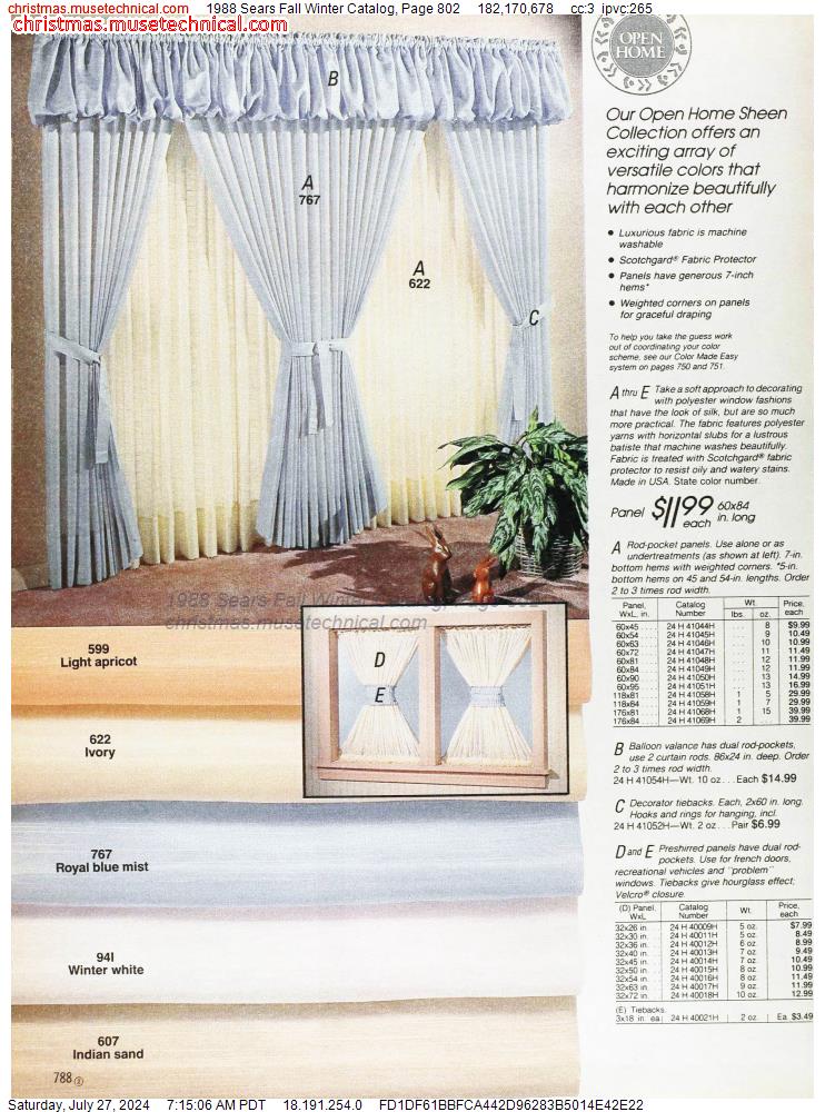 1988 Sears Fall Winter Catalog, Page 802