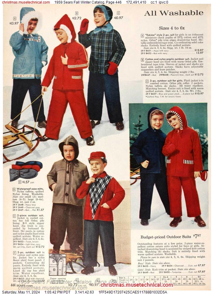 1959 Sears Fall Winter Catalog, Page 446