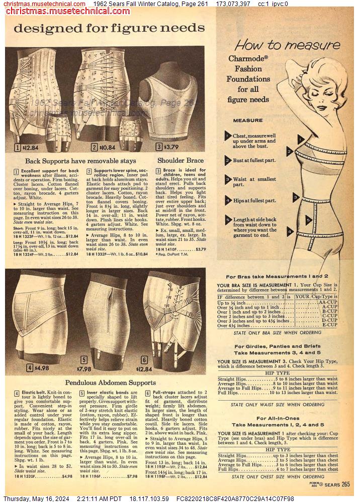 1962 Sears Fall Winter Catalog, Page 261