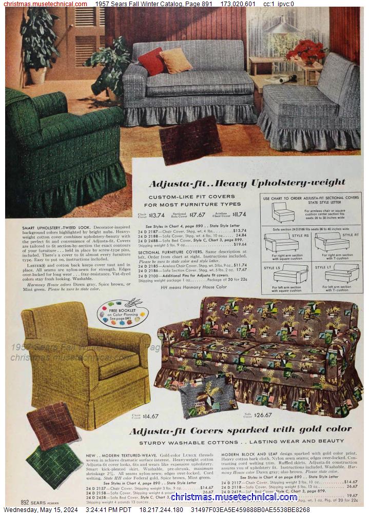 1957 Sears Fall Winter Catalog, Page 891