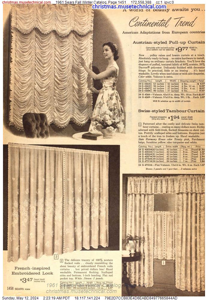 1961 Sears Fall Winter Catalog, Page 1451