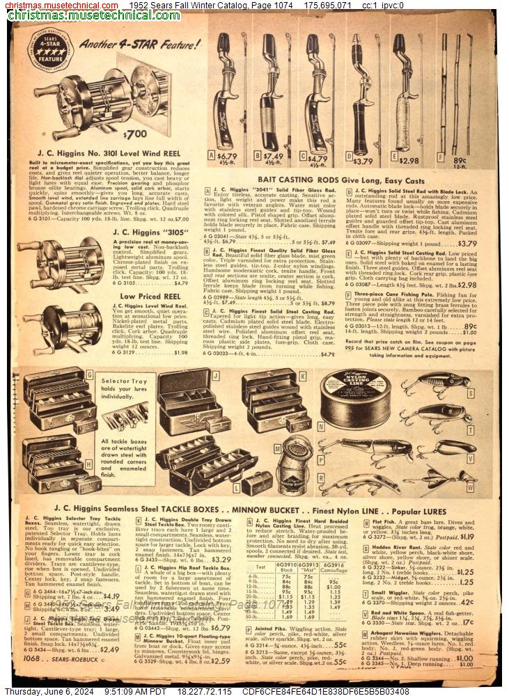 1952 Sears Fall Winter Catalog, Page 1074