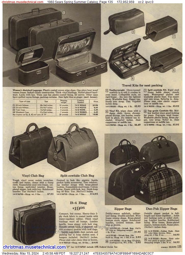 1960 Sears Spring Summer Catalog, Page 135