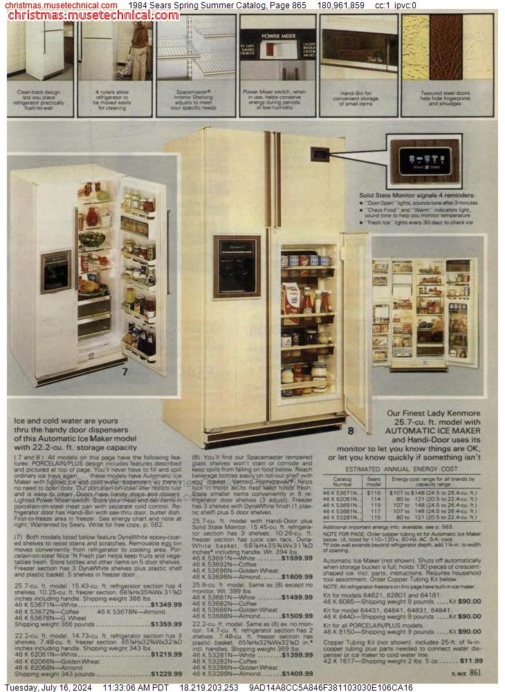 1984 Sears Spring Summer Catalog, Page 865
