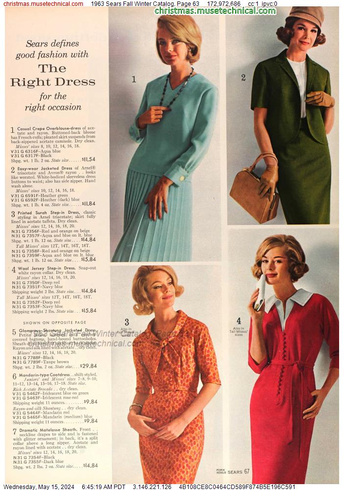 1963 Sears Fall Winter Catalog, Page 63