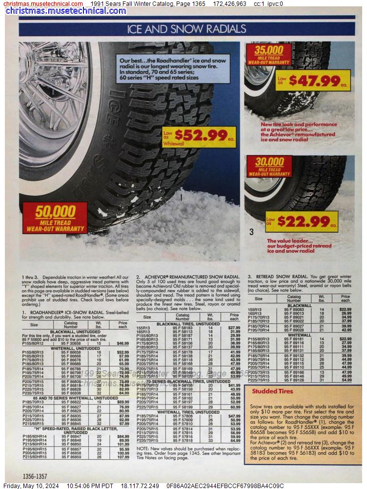 1991 Sears Fall Winter Catalog, Page 1365