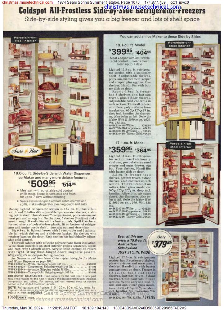 1974 Sears Spring Summer Catalog, Page 1070