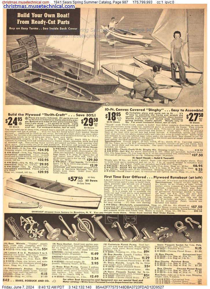 1941 Sears Spring Summer Catalog, Page 987