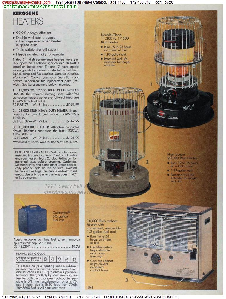 1991 Sears Fall Winter Catalog, Page 1103