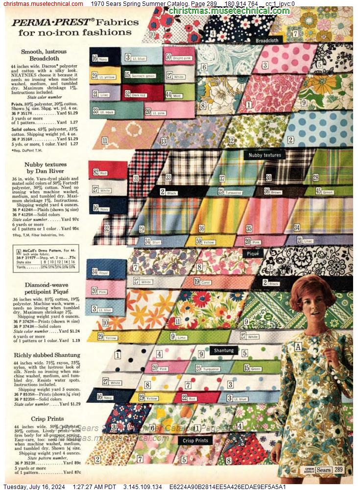 1970 Sears Spring Summer Catalog, Page 289