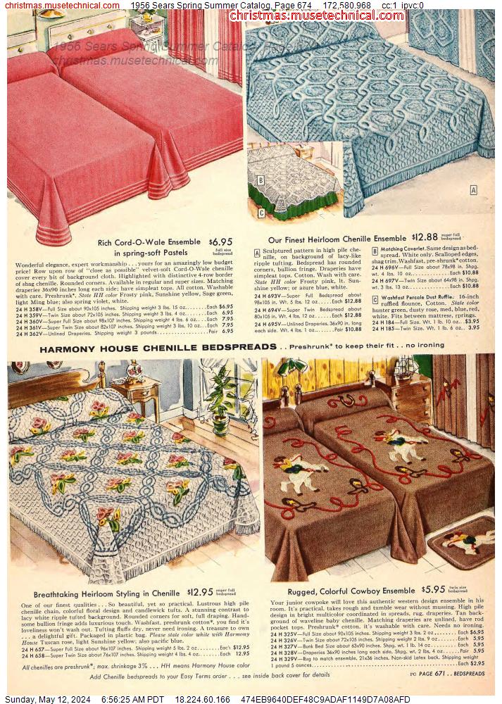 1956 Sears Spring Summer Catalog, Page 674