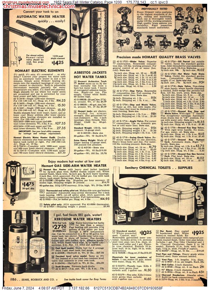 1952 Sears Fall Winter Catalog, Page 1200