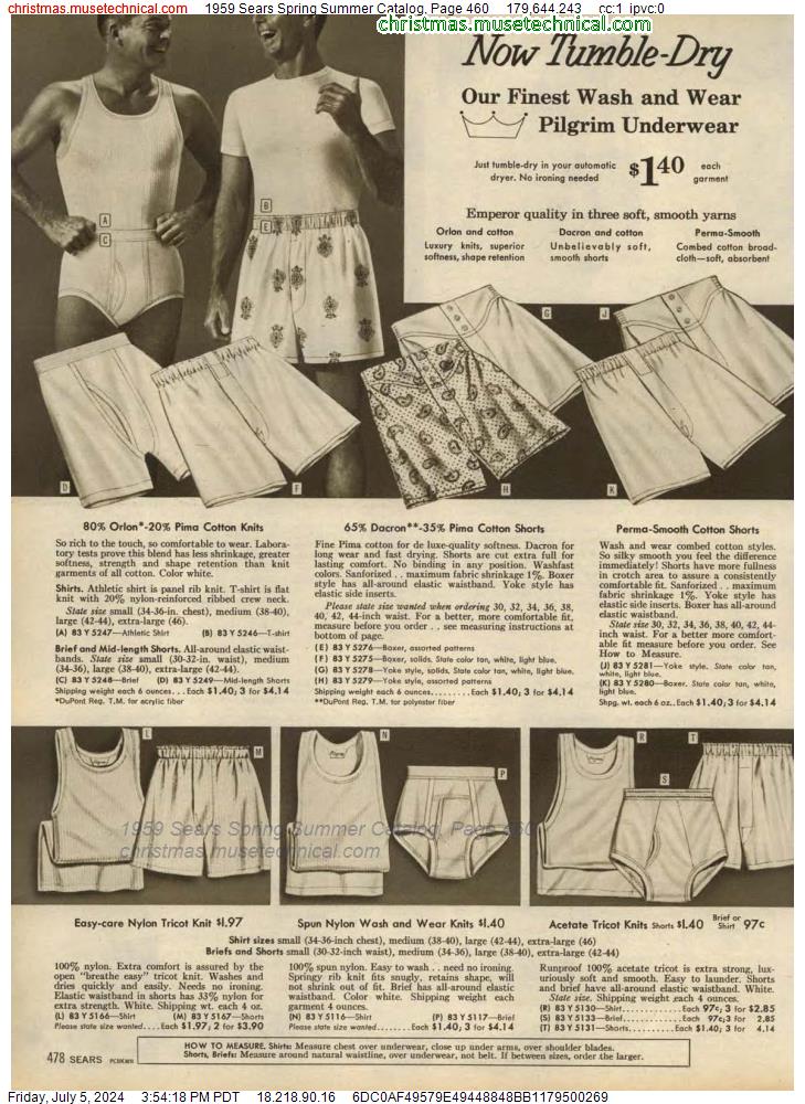 1959 Sears Spring Summer Catalog, Page 460