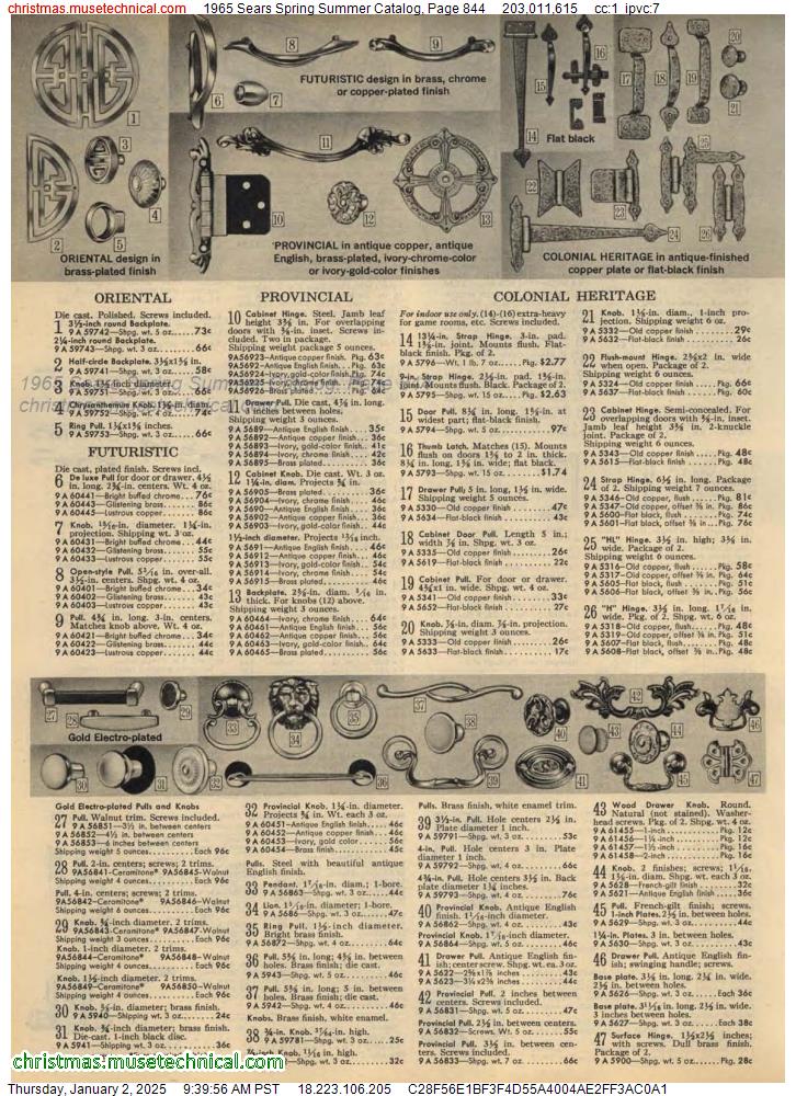 1965 Sears Spring Summer Catalog, Page 844