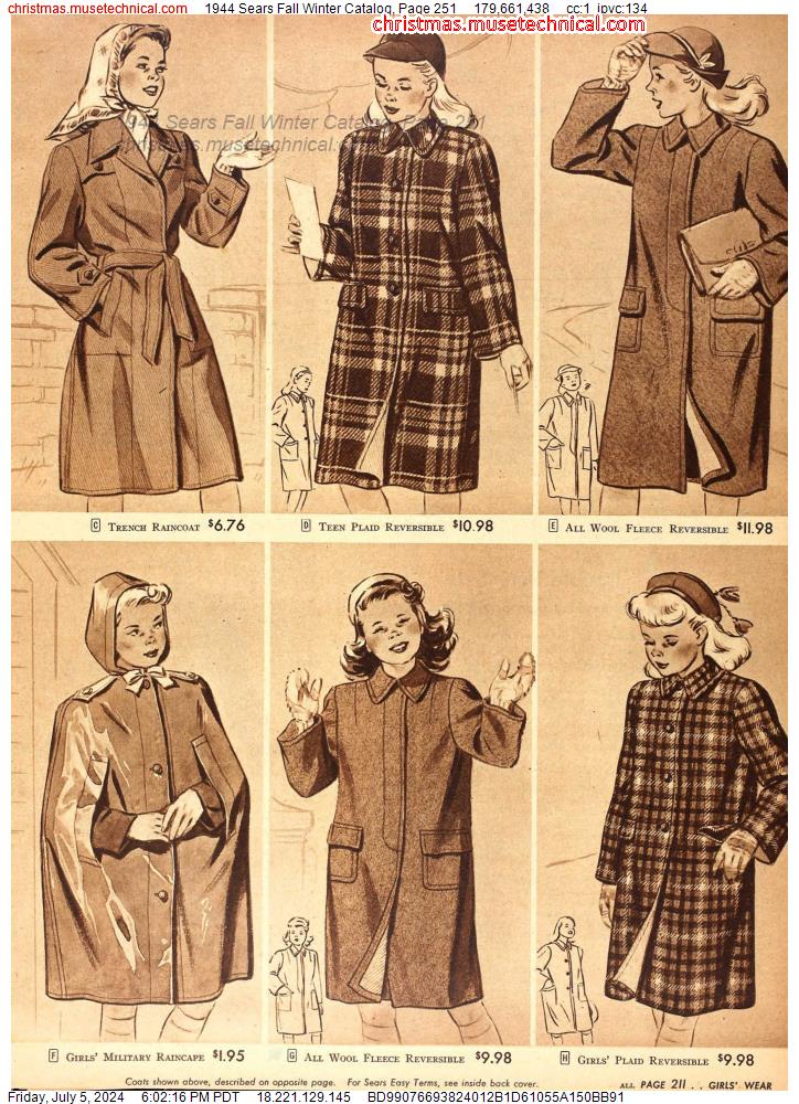 1944 Sears Fall Winter Catalog, Page 251