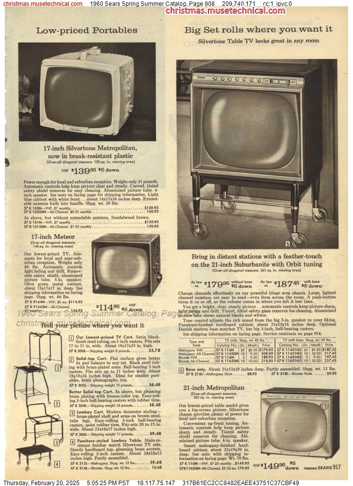 1960 Sears Spring Summer Catalog, Page 908