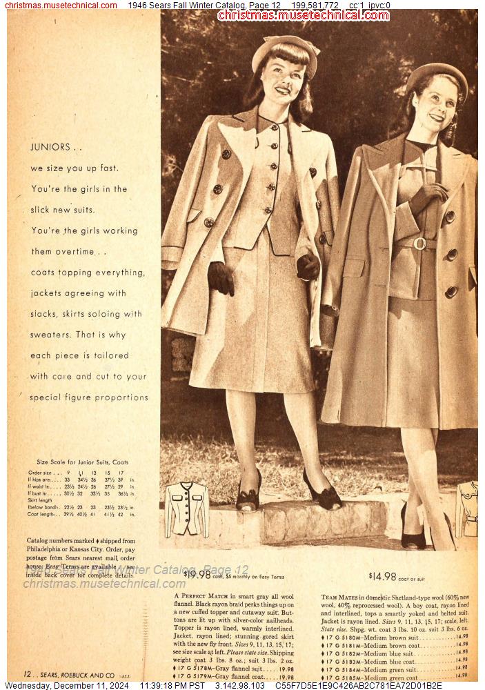 1946 Sears Fall Winter Catalog, Page 12