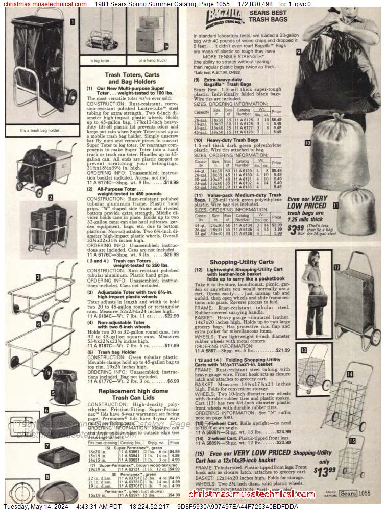 1981 Sears Spring Summer Catalog, Page 1055