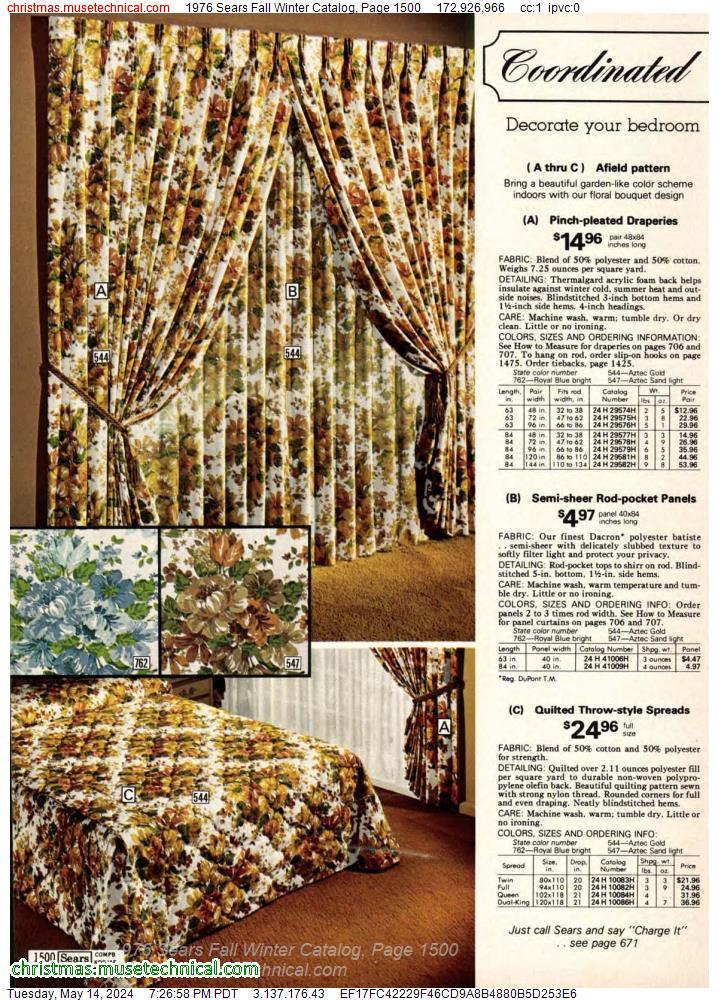 1976 Sears Fall Winter Catalog, Page 1500