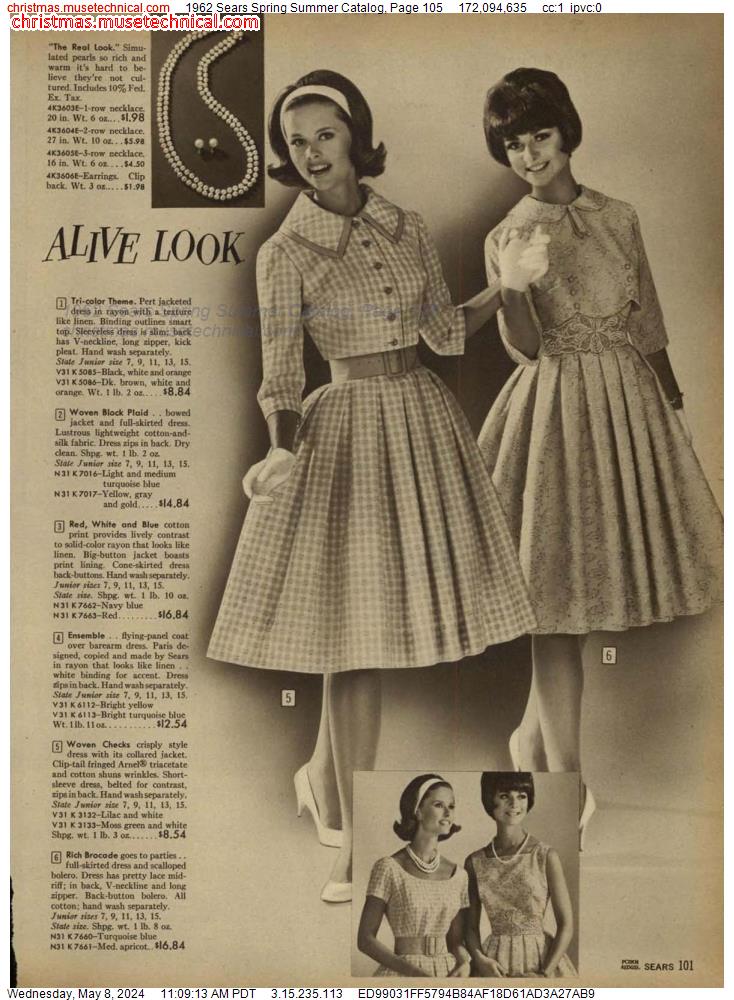 1962 Sears Spring Summer Catalog, Page 105