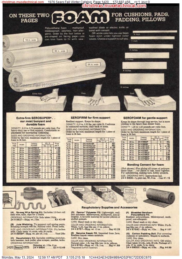 1976 Sears Fall Winter Catalog, Page 1420