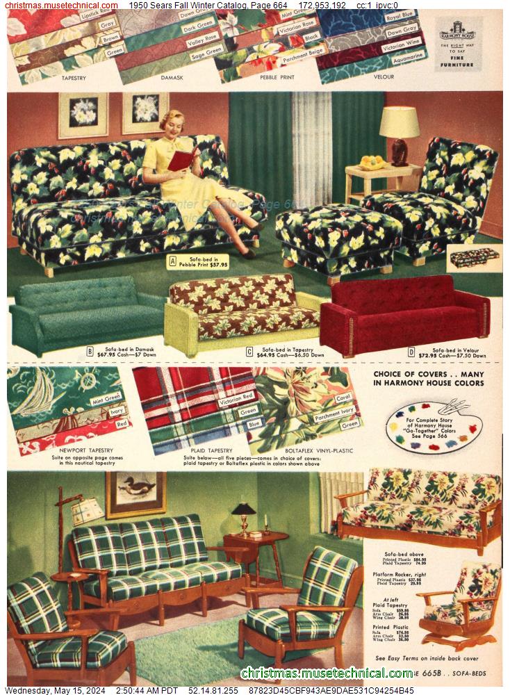 1950 Sears Fall Winter Catalog, Page 664