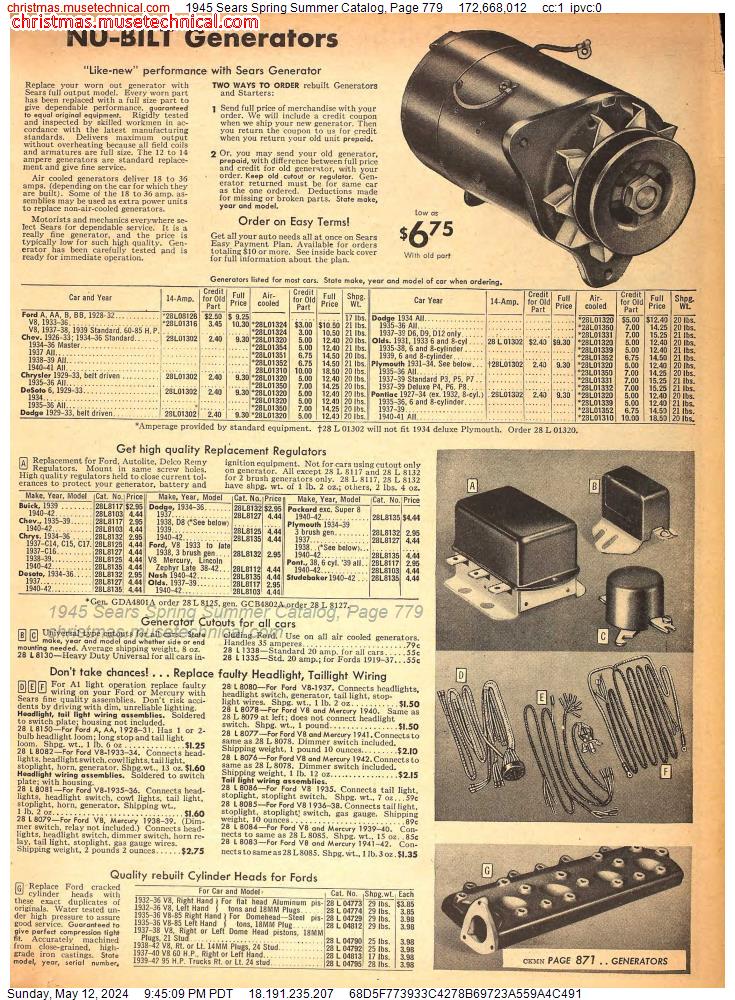 1945 Sears Spring Summer Catalog, Page 779
