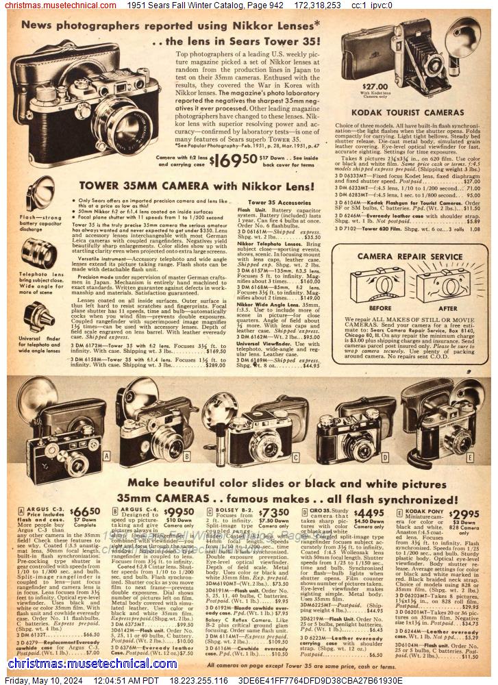 1951 Sears Fall Winter Catalog, Page 942